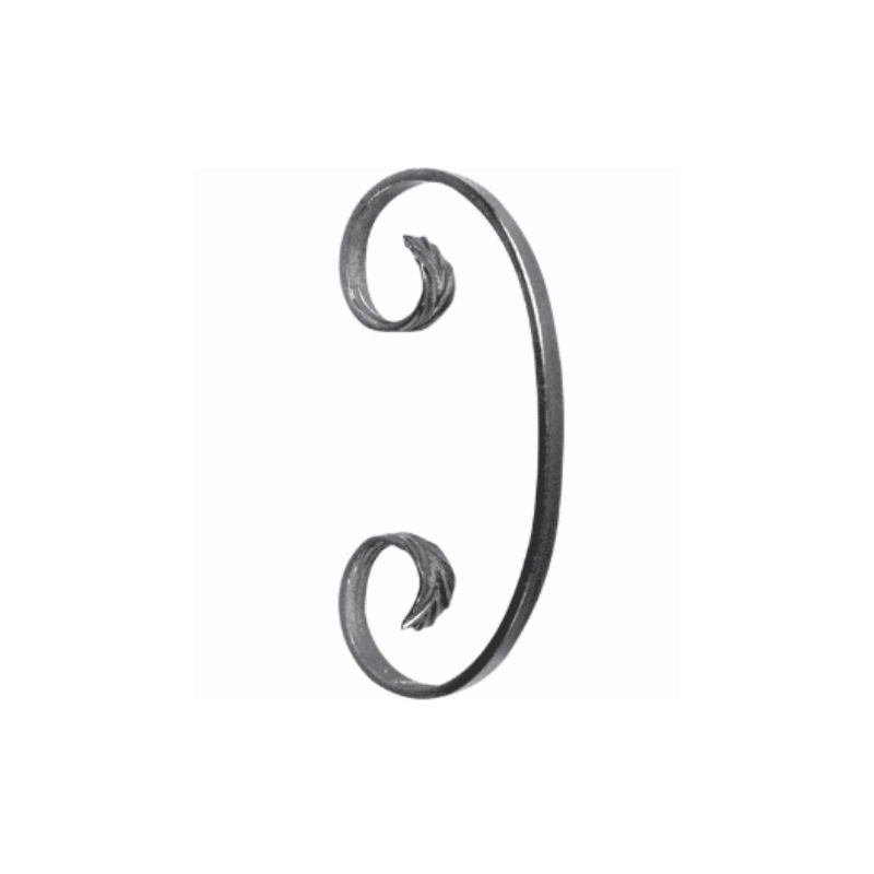 Volute en C 190x95 mm acier queue de carpe – Plat 12x6 à 16x6