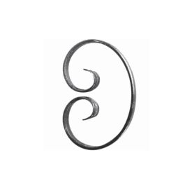 Volute en C fermée - Acier - 150x110mm – Finition queue de carpe – Plat de 12x6 à 16x6mm