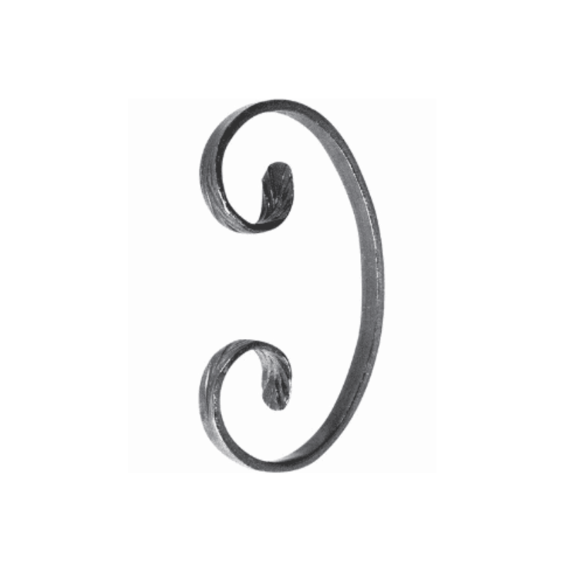 Volute en C 150x95 mm acier queue de carpe – Plat 12x6 à 16x6