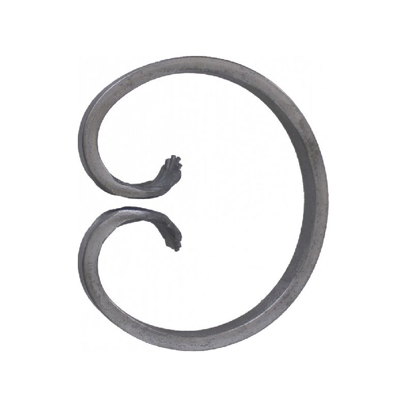 VOLUTE EN C FORGÉE À CHAUD 260X165 MM – FER PLAT QUEUE DE CARPE