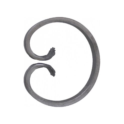 VOLUTE EN C FORGÉE À CHAUD 260X165 MM – FER PLAT QUEUE DE CARPE