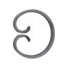 VOLUTE EN C FORGÉE À CHAUD 260X165 MM – FER PLAT QUEUE DE CARPE