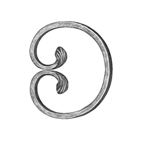VOLUTE EN C EN FER PLAT FORGÉ À CHAUD – ACIER 100 X 95 MM