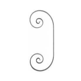 Volute en C allongé en fer forgé – 480x190 mm – 14x6 mm
