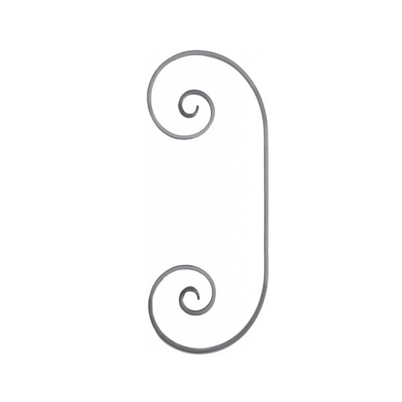 Volute en C allongé en fer forgé – 480x190 mm – 14x6 mm