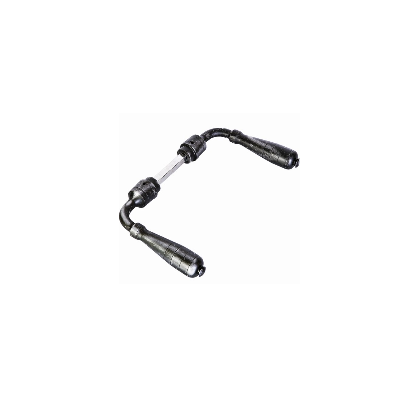 Poignée forgée ronde acier carré 8 fixation 80x140 mm