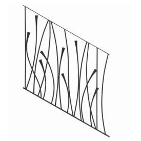 Panneau rampant en acier courbé Ø12 pour rampe d’escalier moderne