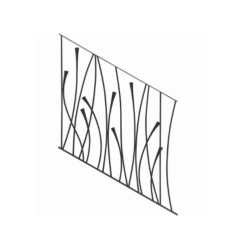 Panneau rampant en acier courbé Ø12 pour rampe d’escalier moderne