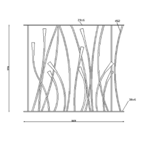 Panneau design courbe acier Ø12 pour garde-corps et rampe d’escalier