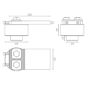 Pivot haut à billes réglable Ø68 avec platine à souder pour portail