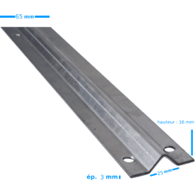 RAIL EN V ACIER ZINGUÉ À VISSER – POUR ROUE EN V – LONGUEUR 3 mètres