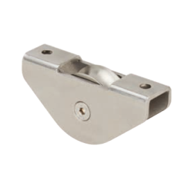 ROUE À GORGE RONDE AVEC SUPPORT EXTERIEUR - INOX - Ø46MM