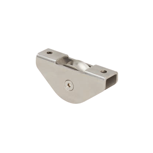 ROUE À GORGE RONDE AVEC SUPPORT EXTERIEUR - INOX - Ø46MM