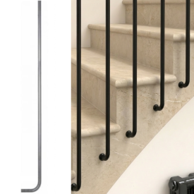 Balustre coudée Ø16 mm à sceller – Rampe anglaise 1200 mm