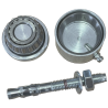Pivot bas Ø45 à billes portail 500kg avec cheville- Acier ou Inox
