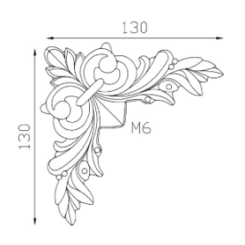 Décor d’angles aluminium 130x130 mm finition ornementale