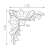 Jeu de 4 décors d'angles en aluminium à motif feuillage - Pose en appl