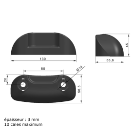 Sabot STOP-TOO – Compatible portail bois, alu, PVC – Avec passage de battue