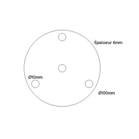 PLATINE DE FIXATION RONDE EN ACIER Ø100 MM – 4 TROUS