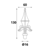 POINTE DE LANCE EN ALUMINIUM POUR BARREAUX de Ø16 OU 20 MM