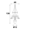 POINTE DE LANCE EN ALUMINIUM POUR BARREAUX de Ø16 OU 20 MM