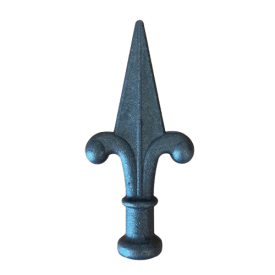 Pointe de lance en acier forgé d'esprit fleur de lys avec base ronde