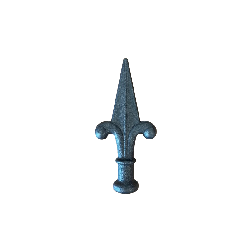 Pointe de lance en acier forgé d'esprit fleur de lys avec base ronde