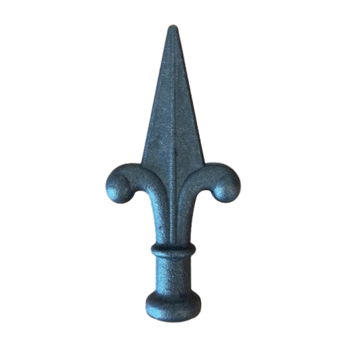 Pointe de lance en acier forgé d'esprit fleur de lys avec base ronde