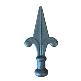 Pointe de lance en acier forgé d'esprit fleur de lys avec base ronde