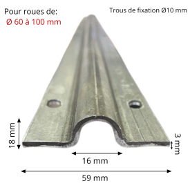 RAIL PORTAIL COULISSANT GORGE RONDE ACIER OU INOX U L0418