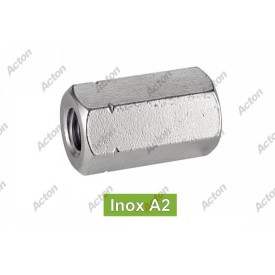 écrou hexagonal long inox A2 DIN 6334 pour tige filetée