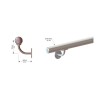 Main courante inox murale design prête à poser 3 m