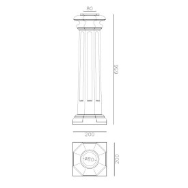Base Royal aluminium Ø80 – finition canelée avec socle décoratif