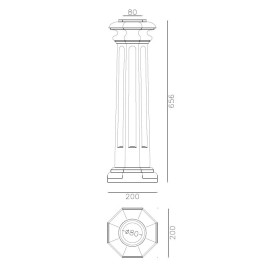 Base Royal en aluminium 655 mm pour colonne diamètre 80 mm