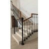 Poteau de départ de rampe d'escalier en fonte orné et acier