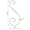 Volute en S torsadée acier queue de carpe décorative