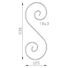 Volute en S acier soudable galvanisable 330x125 ou 360x125 mm