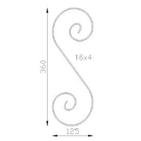 Volute décorative en acier soudable et galvanisable pour ferronnerie