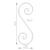 Volute en S acier soudable galvanisable 330x125 ou 360x125 mm