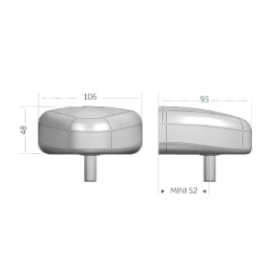 Cache aluminium pour gond axe 52 mm finition brut ou blanc RAL 9016