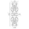 Garniture de barreau aluminium 135x45 avec insert M5