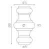 Garniture aluminium 80x45 avec insert M5 Ø18,5 ou Ø21