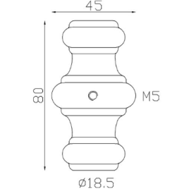 Garniture aluminium 80x45 avec alésage Ø18,5 ou Ø21