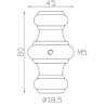 Garniture aluminium 80x45 avec insert M5 Ø18,5 ou Ø21