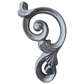 Décors d'angles en aluminium à motif de volutes - simple face