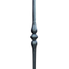 Barreau forgé Ø14 mm grenaillé – Acier 6 facettes, 1000 mm