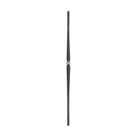 Barreau carré 14 mm acier avec insert central inox poli verni