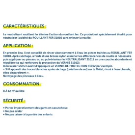 Neutralisant rouillant pour fer - 1 Litre