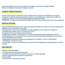 Vernis de protection satiné incolore pour métaux