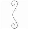 Volute plate acier 366 x 83 mm en plat 12 x 3 mm pour ferronnerie décorative